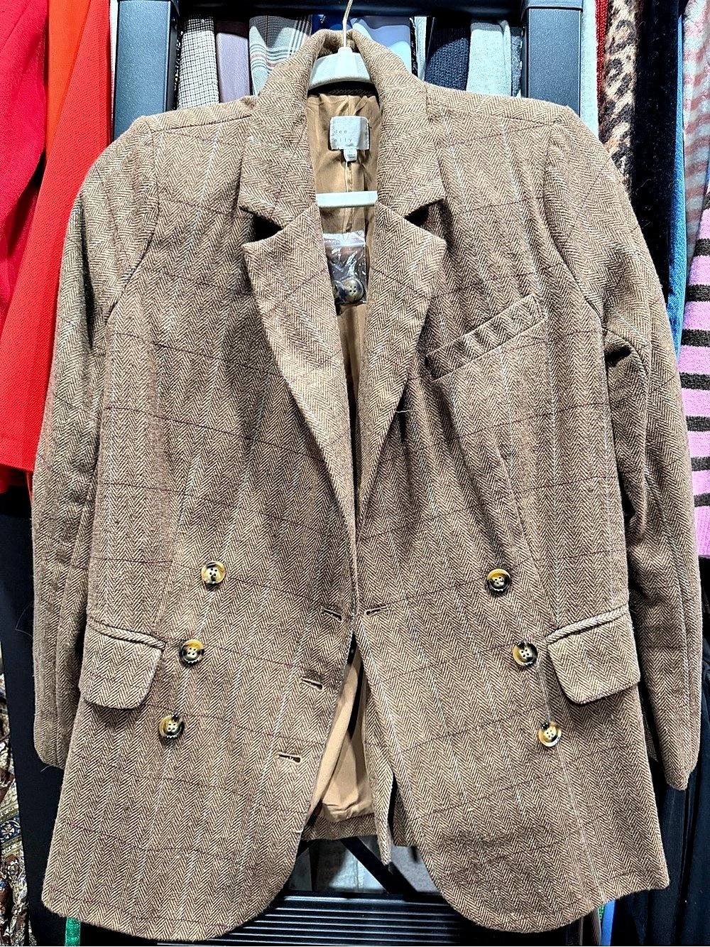 Plaid Blazer in Brown Size XS